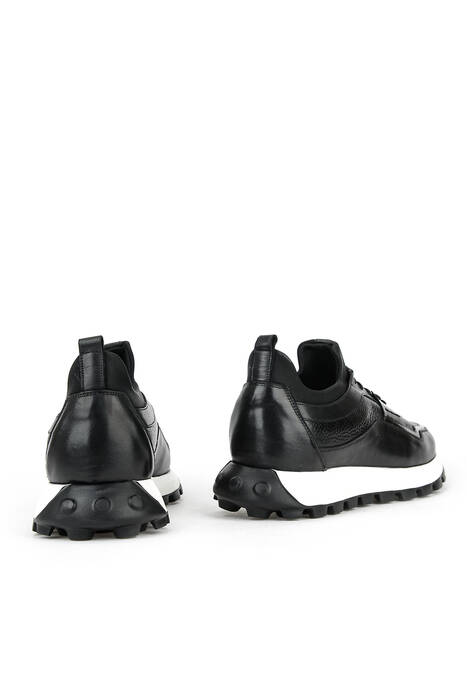 Black Genuine Leather Men's Casual Shoes