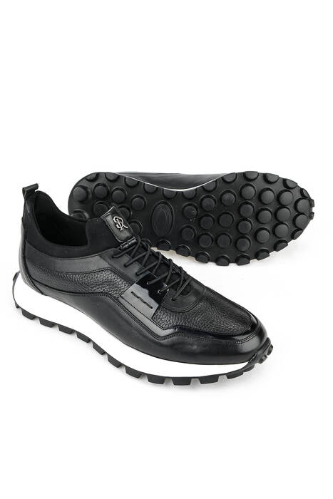 Black Genuine Leather Men's Casual Shoes