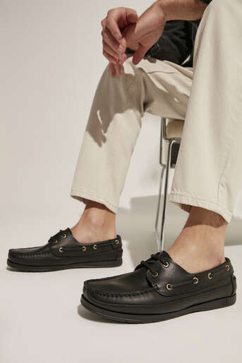 Ziya - Black Genuine Leather Men's Casual Shoes (1)