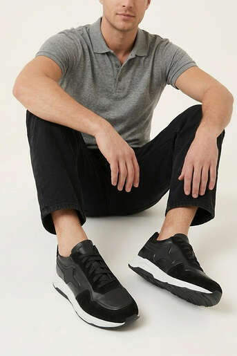 Ziya - Hakiki Deri Erkek Günlük Ayakkabı Siyah