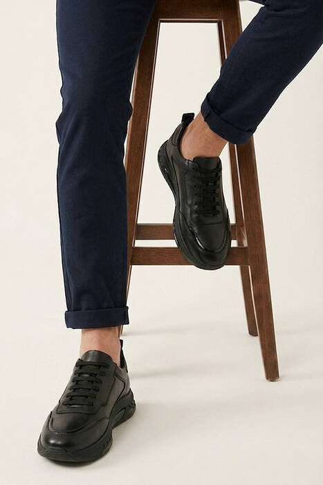 Hakiki Deri Erkek Günlük Ayakkabı Siyah