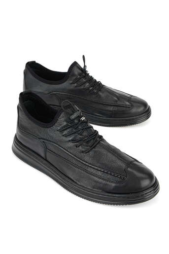 Ziya - Hakiki Deri Erkek Günlük Ayakkabı Siyah (1)