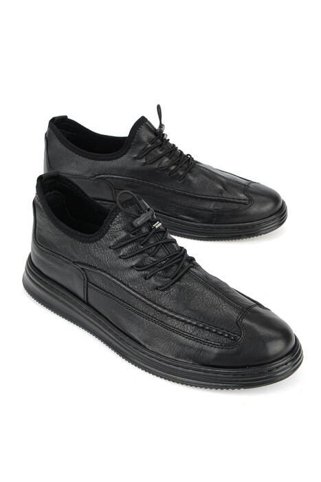 Hakiki Deri Erkek Günlük Ayakkabı Siyah