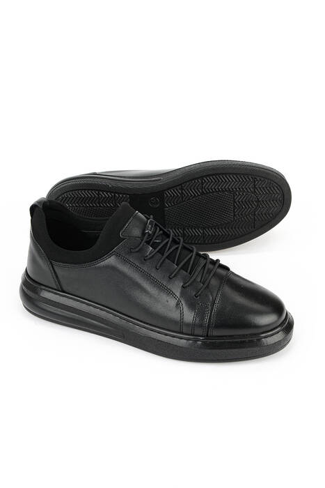 Hakiki Deri Erkek Günlük Ayakkabı Siyah