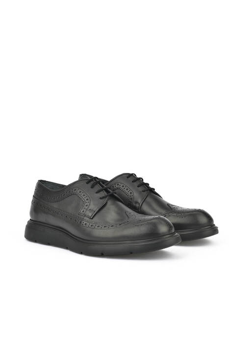 Black Genuine Leather Men's Casual Shoes