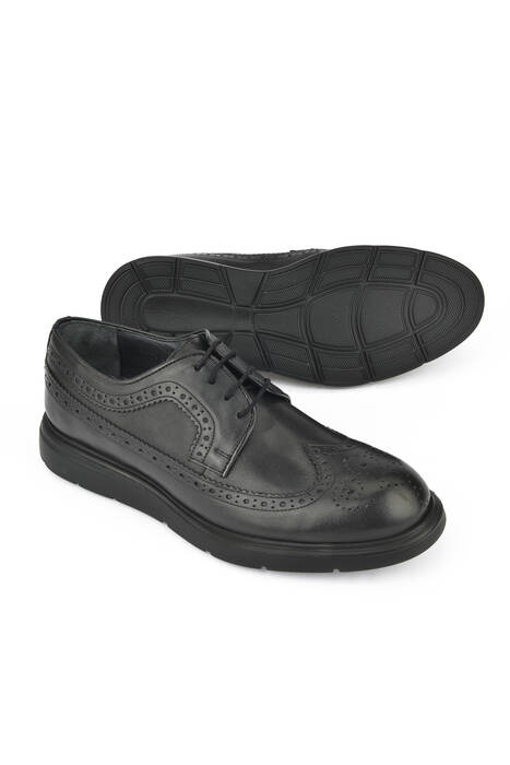 Black Genuine Leather Men's Casual Shoes