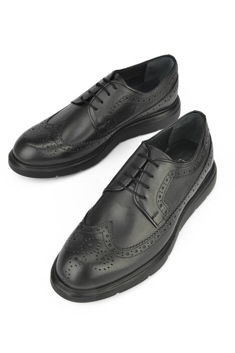 Black Genuine Leather Men's Casual Shoes