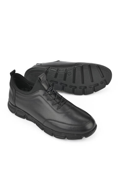 Black Genuine Leather Men's Casual Shoes