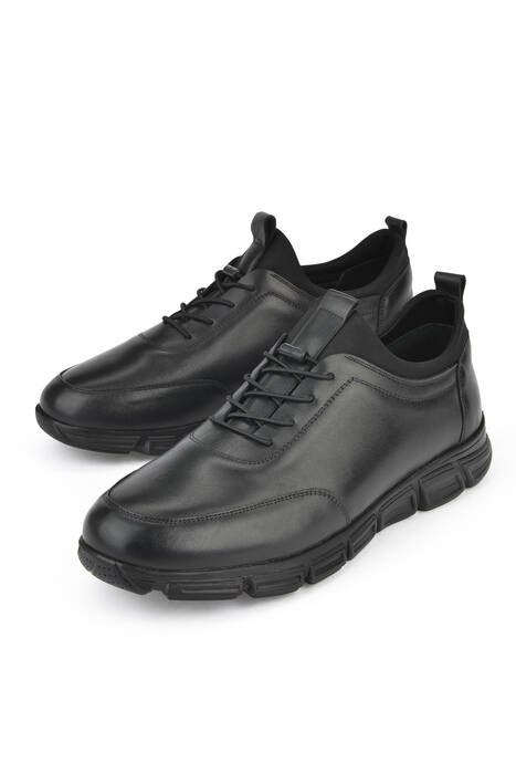 Black Genuine Leather Men's Casual Shoes