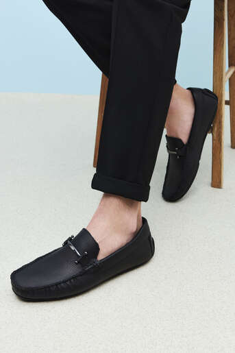 Ziya - Black Genuine Leather Men's Casual Shoes