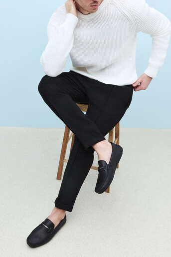 Ziya - Black Genuine Leather Men's Casual Shoes (1)