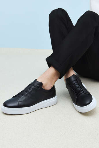 Ziya - Black Genuine Leather Men's Casual Shoes