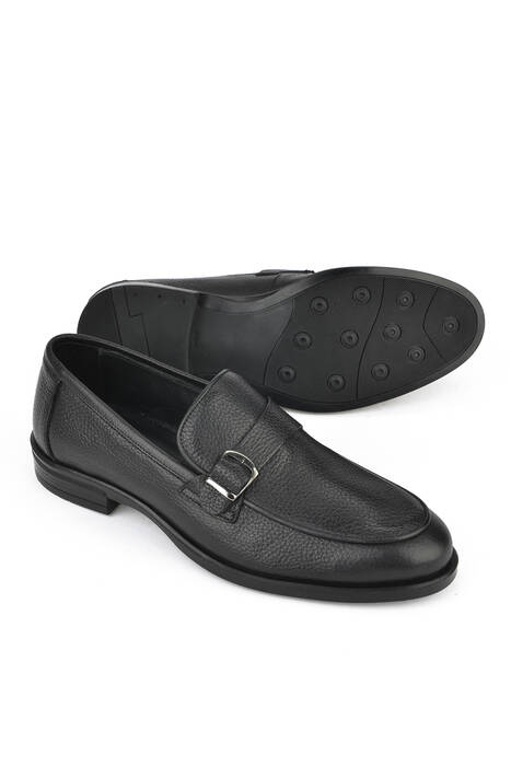 Black Genuine Leather Men's Casual Shoes