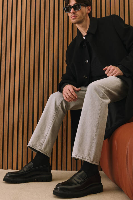 Hakiki Deri Erkek Günlük Ayakkabı Siyah