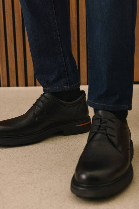 Hakiki Deri Erkek Günlük Ayakkabı Siyah
