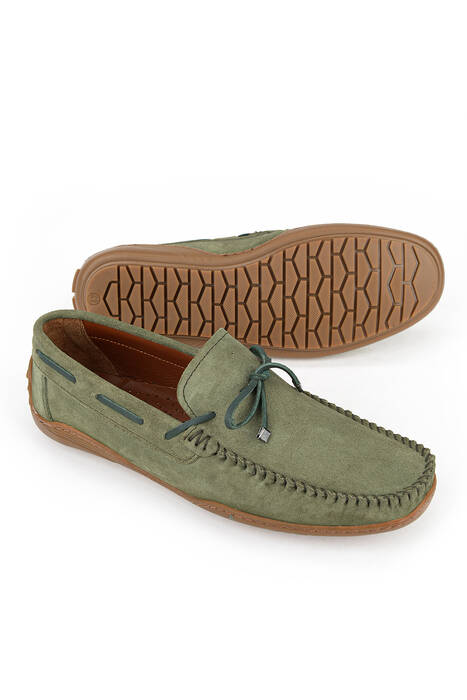 Hakiki Deri Erkek Günlük Ayakkabı Yeşil