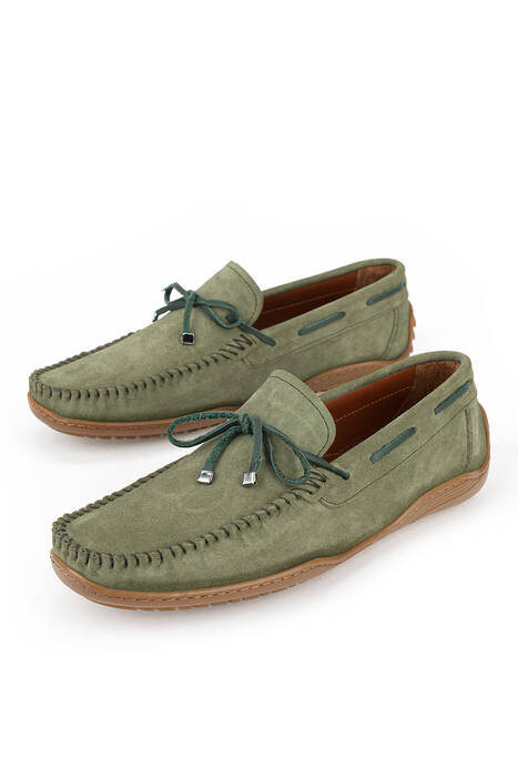 Hakiki Deri Erkek Günlük Ayakkabı Yeşil