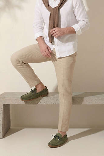 Ziya - Hakiki Deri Erkek Günlük Ayakkabı Yeşil