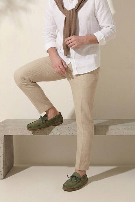 Hakiki Deri Erkek Günlük Ayakkabı Yeşil