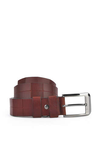 Uniquer - Burgundy Genuine Leather Men's Belts Uniquer - Burgundy Genuine Leather Men's Belts