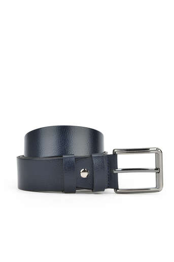 Ziya - Navy Blue Genuine Leather Men's Belts
