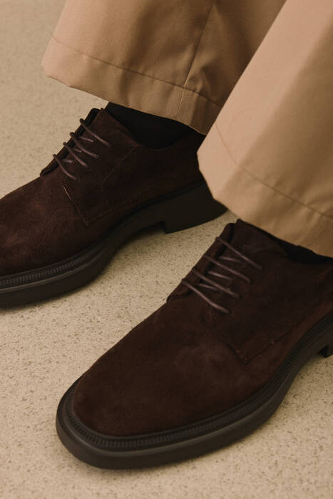 Hakiki Deri Erkek Klasik Ayakkabı Kahverengi