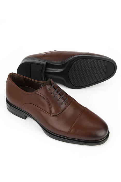 Hakiki Deri Erkek Klasik Ayakkabı Kahverengi