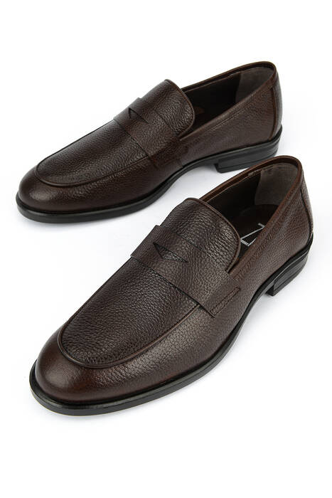 Hakiki Deri Erkek Klasik Ayakkabı Kahverengi