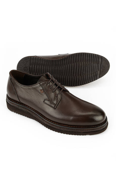 Hakiki Deri Erkek Klasik Ayakkabı Kahverengi