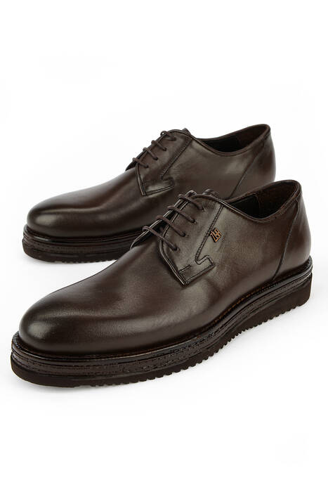 Hakiki Deri Erkek Klasik Ayakkabı Kahverengi