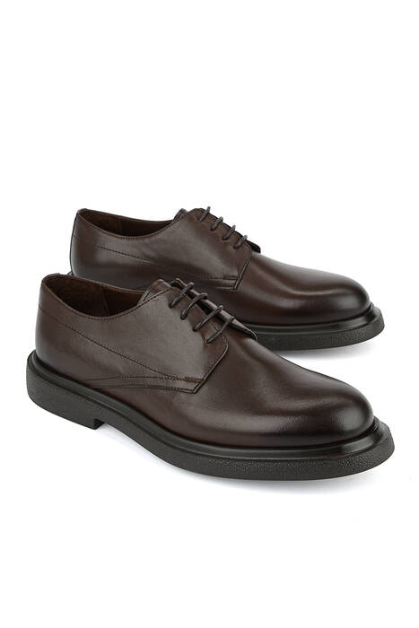 Hakiki Deri Erkek Klasik Ayakkabı Kahverengi