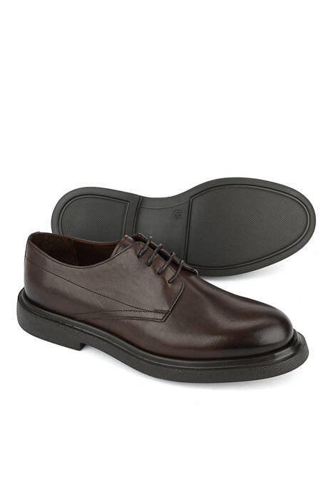 Hakiki Deri Erkek Klasik Ayakkabı Kahverengi