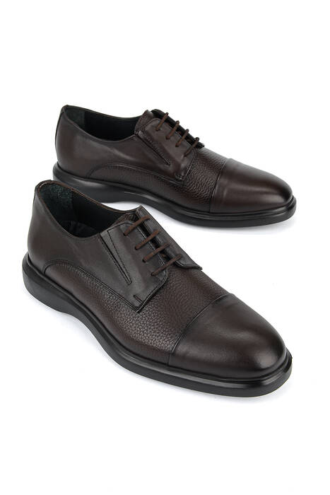 Hakiki Deri Erkek Klasik Ayakkabı Kahverengi