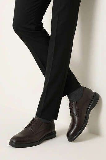 Ziya - Hakiki Deri Erkek Klasik Ayakkabı Kahverengi