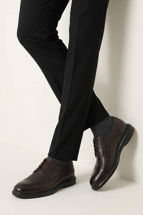 Hakiki Deri Erkek Klasik Ayakkabı Kahverengi