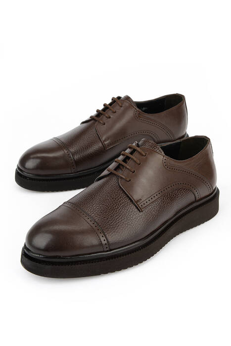 Hakiki Deri Erkek Klasik Ayakkabı Kahverengi
