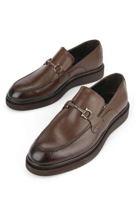 Hakiki Deri Erkek Klasik Ayakkabı Kahverengi