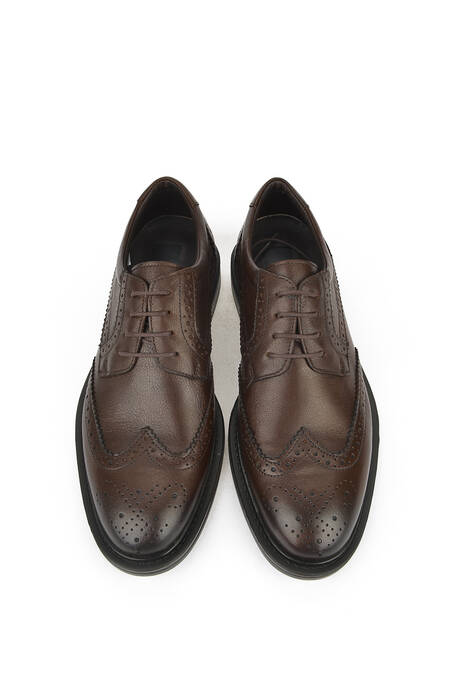 Hakiki Deri Erkek Klasik Ayakkabı Kahverengi