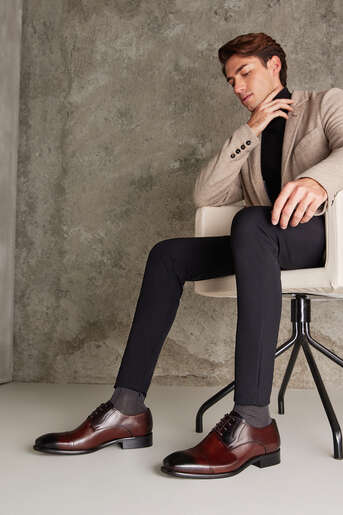 Ziya - Hakiki Deri Erkek Klasik Ayakkabı Kahverengi (1) Ziya - Hakiki Deri Erkek Klasik Ayakkabı Kahverengi (1)