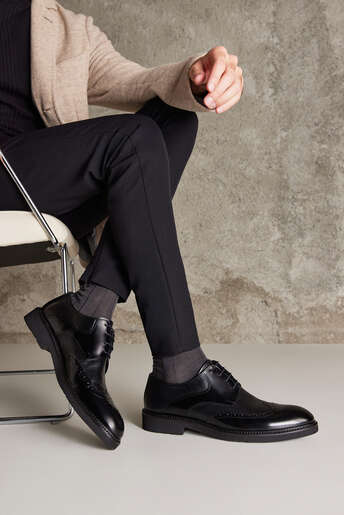 Ziya - Black Genuine Leather Men's Formal Shoes