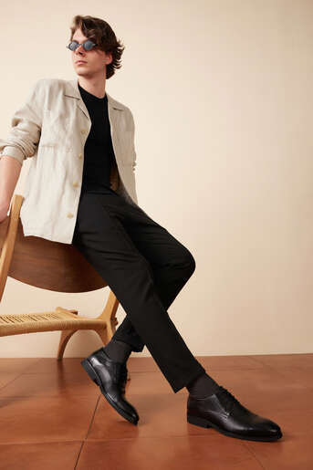 Ziya - Hakiki Deri Erkek Klasik Ayakkabı Siyah (1)