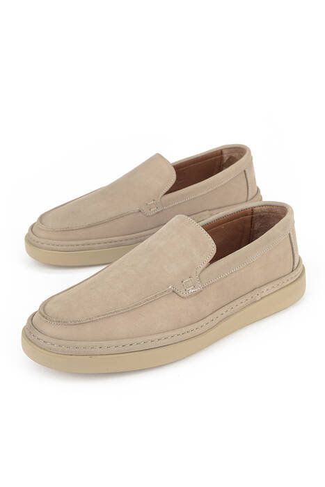 Hakiki Deri Erkek Konfor Ayakkabı Bej