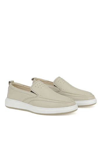 Ziya - Hakiki Deri Erkek Konfor Ayakkabı Bej (1)