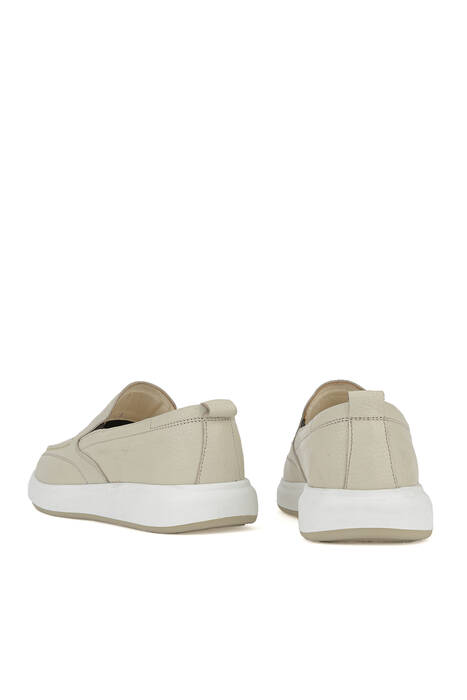 Hakiki Deri Erkek Konfor Ayakkabı Bej