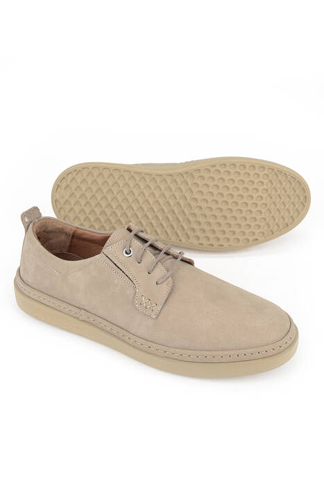 Hakiki Deri Erkek Konfor Ayakkabı Bej