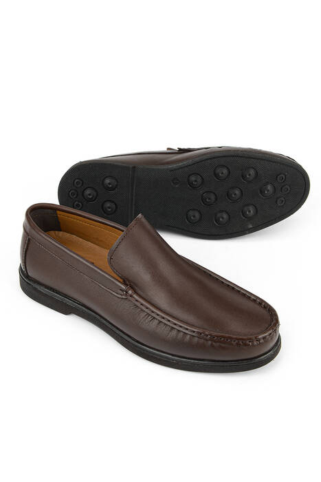 Hakiki Deri Erkek Konfor Ayakkabı Kahverengi