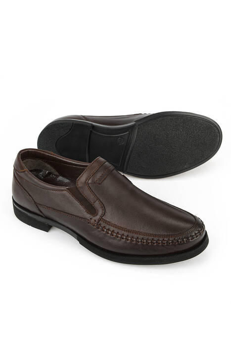 Hakiki Deri Erkek Konfor Ayakkabı Kahverengi