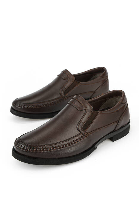 Hakiki Deri Erkek Konfor Ayakkabı Kahverengi