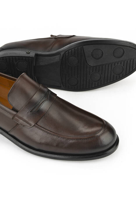 Brown Genuine Leather Men's Comfort Shoes