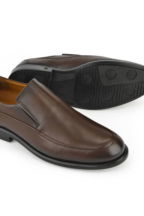 Brown Genuine Leather Men's Comfort Shoes